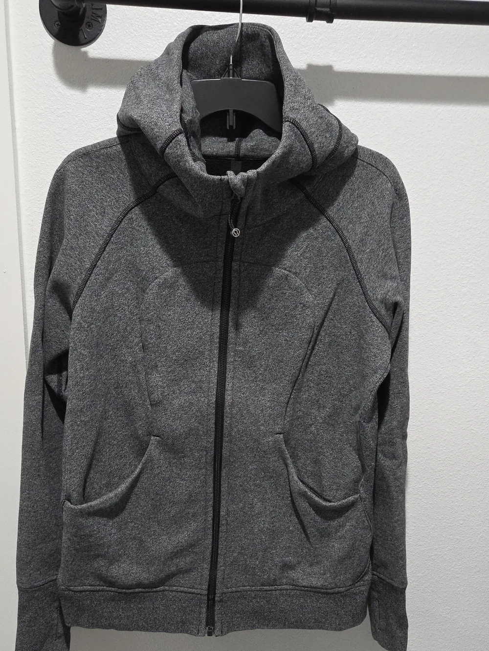Lululemon Scuba Hoodie Heathered Speckled Black Gray Size 12 Jacket
